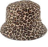Bucket hat - Vissershoedje luipaardprint - Zomerhoedje - Omkeerbaar zwart - Dames
