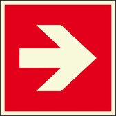 Brandpreventie richtingspijl, ISO 3864, bord 200 x 200 mm