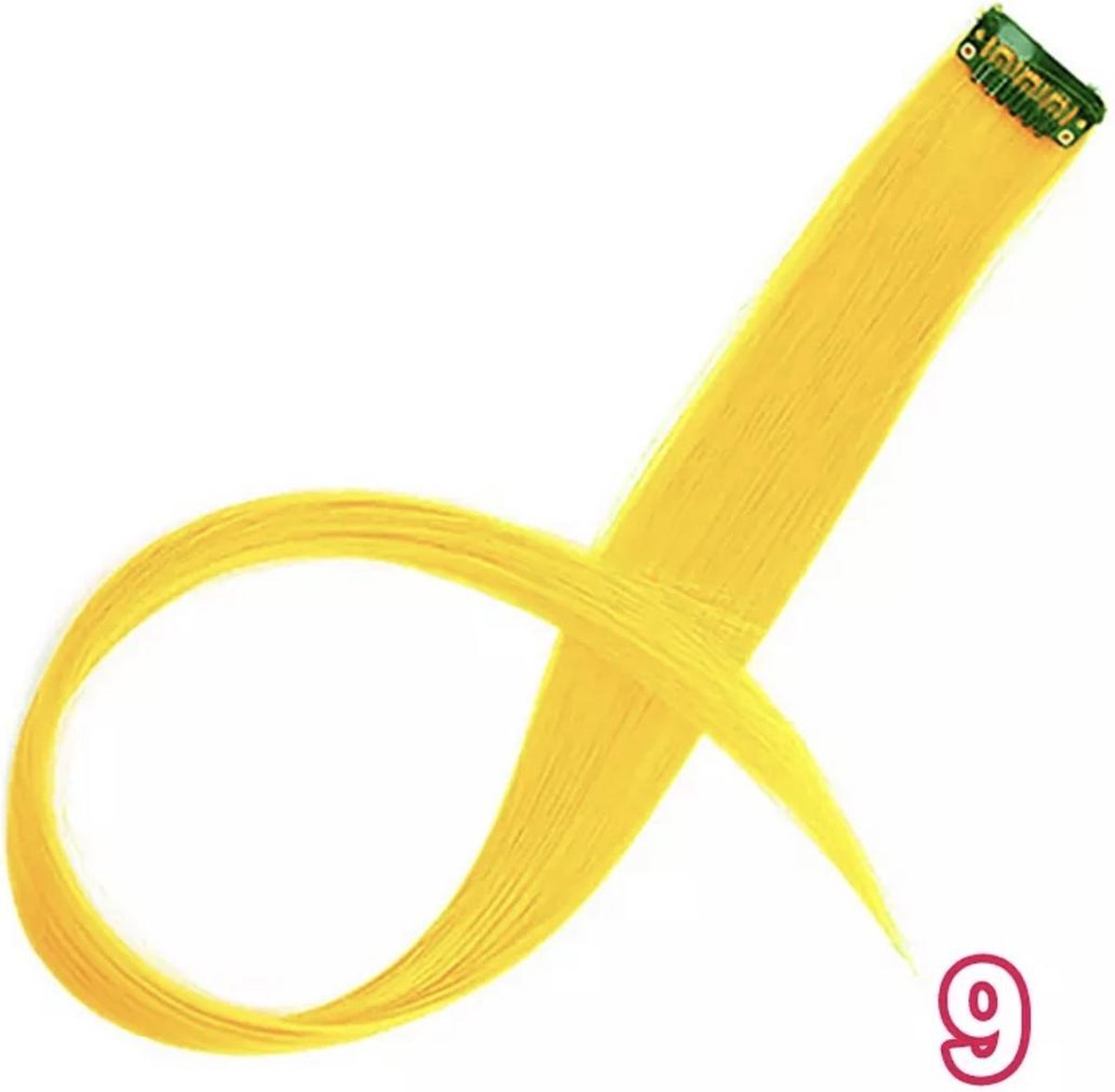 Clip in hairextension geel - nep haar extension - clip in haar - gekleurd plukje haar - clip in haarextension - nep haar plukje gekleurd