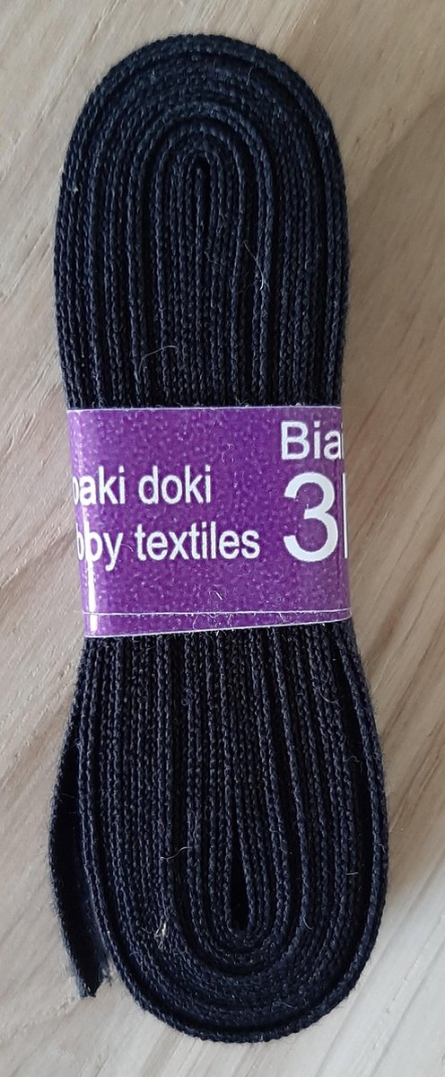 Oaki Doki biaisband - Zwart biesband van 1 cm breed voor kleding en afwerking