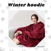 Bellive® One size hoodie deken | Deken met mouwen | Hoodie Blanket | Winter | Oversized hoodie | Rood