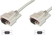 ASSMANN Electronic seriële kabels D-Sub9, F/F, 2.0m, serial, molded, beige