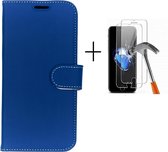 GSMNed - Wallet Softcase iPhone 12 pro max  blauw – hoogwaardig leren bookcase blauw - bookcase iPhone 12 pro max blauw - Booktype voor iPhone 12 pro max – blauw - met screenprotec
