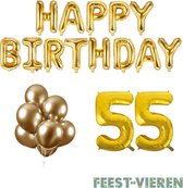 55 jaar Verjaardag Versiering Ballon Pakket Goud
