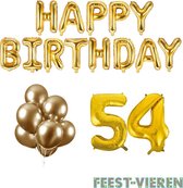 54 jaar Verjaardag Versiering Ballon Pakket Goud