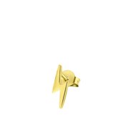 Zilveren goldplated oorknop lightning