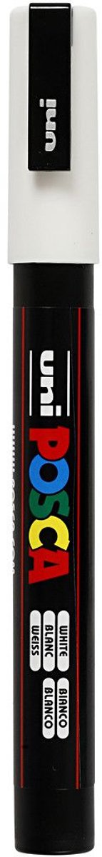 Posca Marker, afm PC-3M, lijndikte 0,9-1,3 mm, fijn, wit, 1 stuk