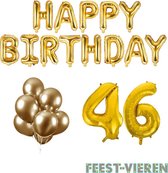 46 jaar Verjaardag Versiering Ballon Pakket Goud