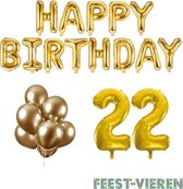 22 jaar Verjaardag Versiering Ballon Pakket Goud