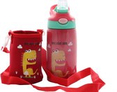 Geïsoleerde kinderbeker Dino RVS - Rood - 350 ml