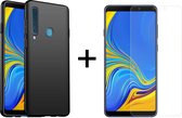 Samsung A9 2018 Hoesje - Samsung galaxy A9 2018 hoesje zwart siliconen case hoes cover hoesjes - 1x Samsung A9 2018 screenprotector