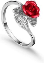 Ringen dames - ring - zilver - verstelbaar - verjaardag - Moederdag cadeautje - cadeau voor mama - haar - vrouw - roos - bloem