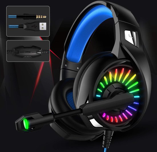 RPD Gaming Headset - RGB Verlichting - Gaming Koptelefoon - Playstation 4 en Playstation 5 en Xbox One - Professionele Gaming Headset  - Surround Sound en Noise Cancelling Hoofdtelefoon