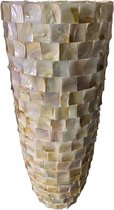 Schelpen vaas Mother of Pearl Hard Shell 90cm hoog ivoor