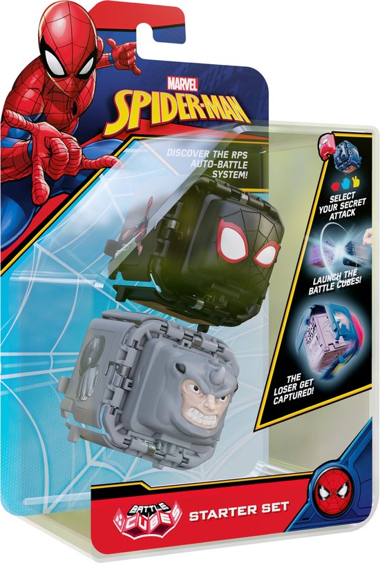 Marvel Spider-Man Battle Cube – Miles Morales VS Rhino – Battle Fidget Set