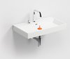 Clou Wash Me wastafel 70x42cm zonder plug mineraalsteen Wit