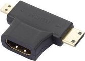 SpeaKa Professional SP-7870584 HDMI Y-adapter [1x HDMI-stekker C mini, HDMI-stekker D micro - 1x HDMI-bus] Zwart Vergulde steekcontacten