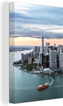 Canvas Schilderij Luchtfoto van New York - 40x60 cm - Wanddecoratie
