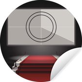 Behangcirkel - een rode loper voor een filmscherm - 80x80 cm - Muurcirkel - Zelfklevend - Ronde Behangsticker