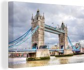 Canvas Schilderij Uitzicht op de Tower Bridge in London - 120x80 cm - Wanddecoratie