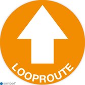 Simbol - Vloerstickers Looproute met Pijl - Corona Stickers - Anti-Slip - Formaat ø 40 cm.