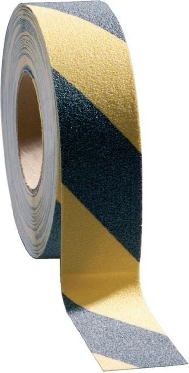 Antislip gevarentape zwart/geel, 5cm x 18,3m