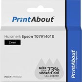 PrintAbout huismerk Inktcartridge T07914010 Zwart geschikt voor Epson