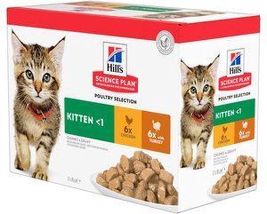 Hill's Science Plan Kitten - Kattenvoer - Kip/Kalkoen - 12 x 85 g