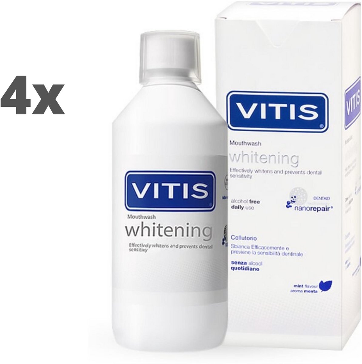 4x Vitis Whitening Mondspoelmiddel - Voordeelpakket