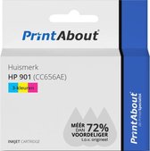 PrintAbout huismerk Inktcartridge 901 (CC656AE) 3-kleuren geschikt voor HP