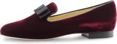 Fluwelen Loafers voor Dames – Bordeaux Rood Velours – Dames Instappers – Lederen Zool – Werner Kern Ava – Maat 38,5