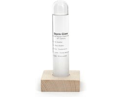 Kikkerland Stormglas - Barometer - Mooie manier om het weer te voorspellen - Weersvoorspeller - Incl. houten standaard