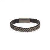 Biba armband imitatie leer en gun metal look