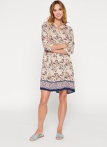 LOLALIZA Babydoll jurk met bloemenprint - Ecru - Maat 38