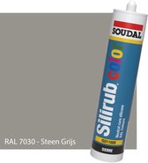 Siliconenkit Sanitair - Soudal - Keuken - Voor binnen & buiten - RAL 7030 Steen Grijs - 300ml koker