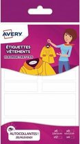 Etiket voor textiel Avery - 30 stuks, wit