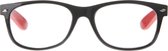 Icon Eyewear NCR013 leesbril +5.00 WF frame zwart met rood - rechthoekig