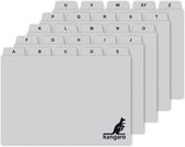 Kangaro tabkaarten - PP 300 micron - grijs - 210x150/160mm - alfabet - 4AZ