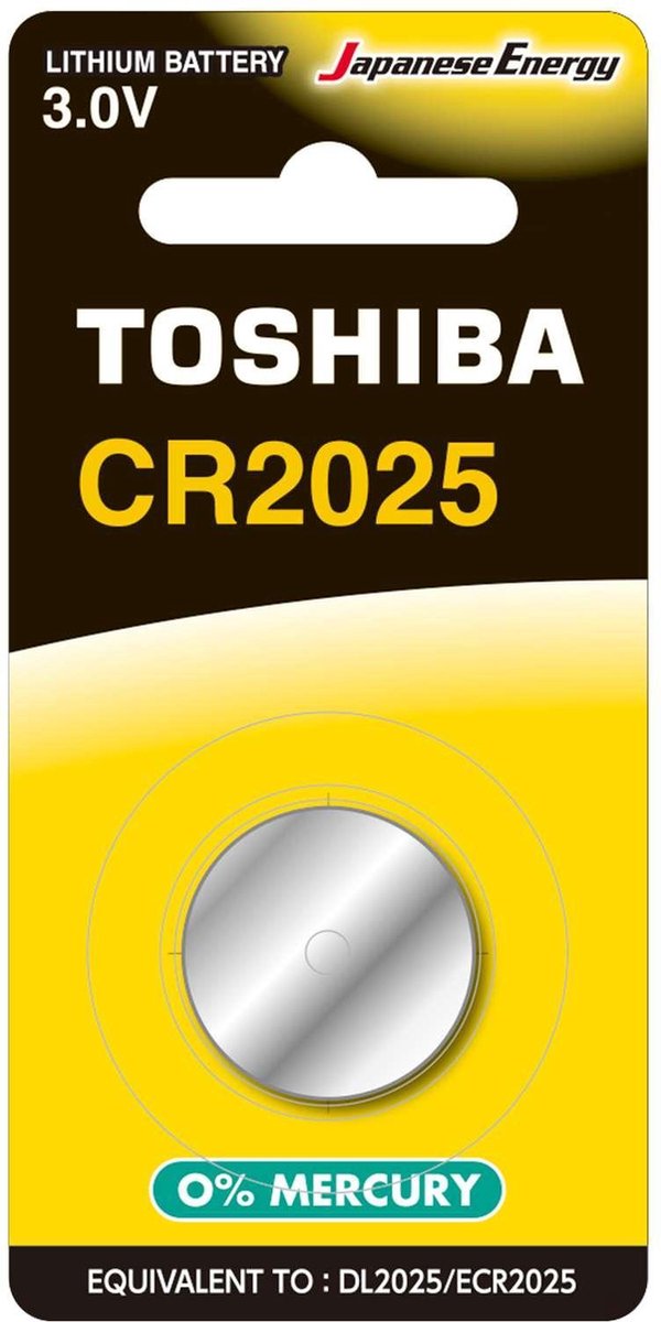 Toshiba CR2025 BP-1C 3v lithium knoopcel batterij 10 stuks (10x blister 1 stuks)