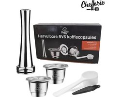 Chefferie Nespresso cups - Herbruikbare koffiecups - Hervulbare capsules - RVS - 2 capsules