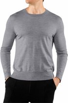 FALKE Trui Ronde Hals Merinowol 60128 3390 light greymel. - Grijs 3390 light greymel. Heren - S