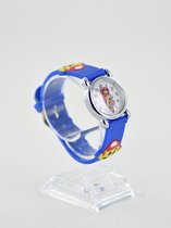 Kinderhorloge Mario Bross blauw + extra batterij + doosje