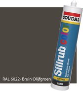 Siliconenkit Sanitair - Soudal - Keuken - Voor binnen & buiten - RAL 6022 Bruin Olijfgrijs - 300ml koker