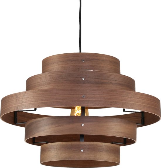 ETH Hanglamp - Plafondlamp Walnut hout - metaal