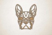 Line Art - Hond - Franse Bulldog - XS - 30x25cm - Eiken - muurdecoratie - Line Art