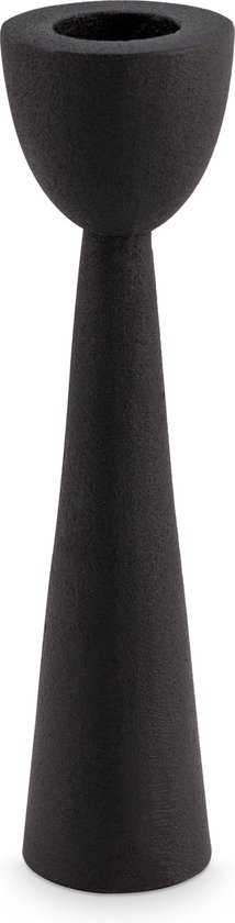 vtwonen - Kandelaar - Metaal - Zwart - Hoogte 16 cm