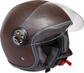 Motorhelm Zpf Dp503 Open Face Bruin Leer - Maat: XL, Kleur: Bruin