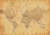 Pyramid World Map Vintage Style  Poster - 140x100cm