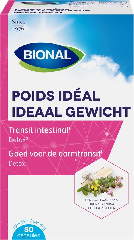 Bional Ideaal Gewicht - Afslanken - Voedingssupplement met senna en kattedoorn - 80 capsules