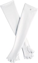 Coolibar - UV vingerloze handschoenen met lange mouw voor volwassenen - Perpetua - Wit - maat L (20-22cm)